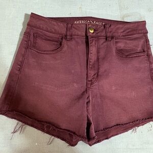 American Eagle Outfitters Women's Dark Red Jean Shorts